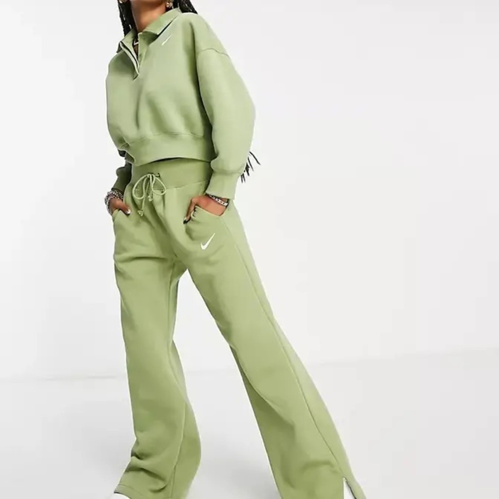 NWT Nike Sportswear Phoenix Fleece 3/4-Sleeve Crop Polo Sweatshirt - Picture 3 of 9